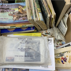  Collection of mostly Great British stamps including FDCs, used pre-decimal stamps etc, tea cards in booklets, three silk postcards, Millennium five pound coin cover and 'The Times Millennium Edition' publication dated Saturday 1st January 2000 with certificate etc   