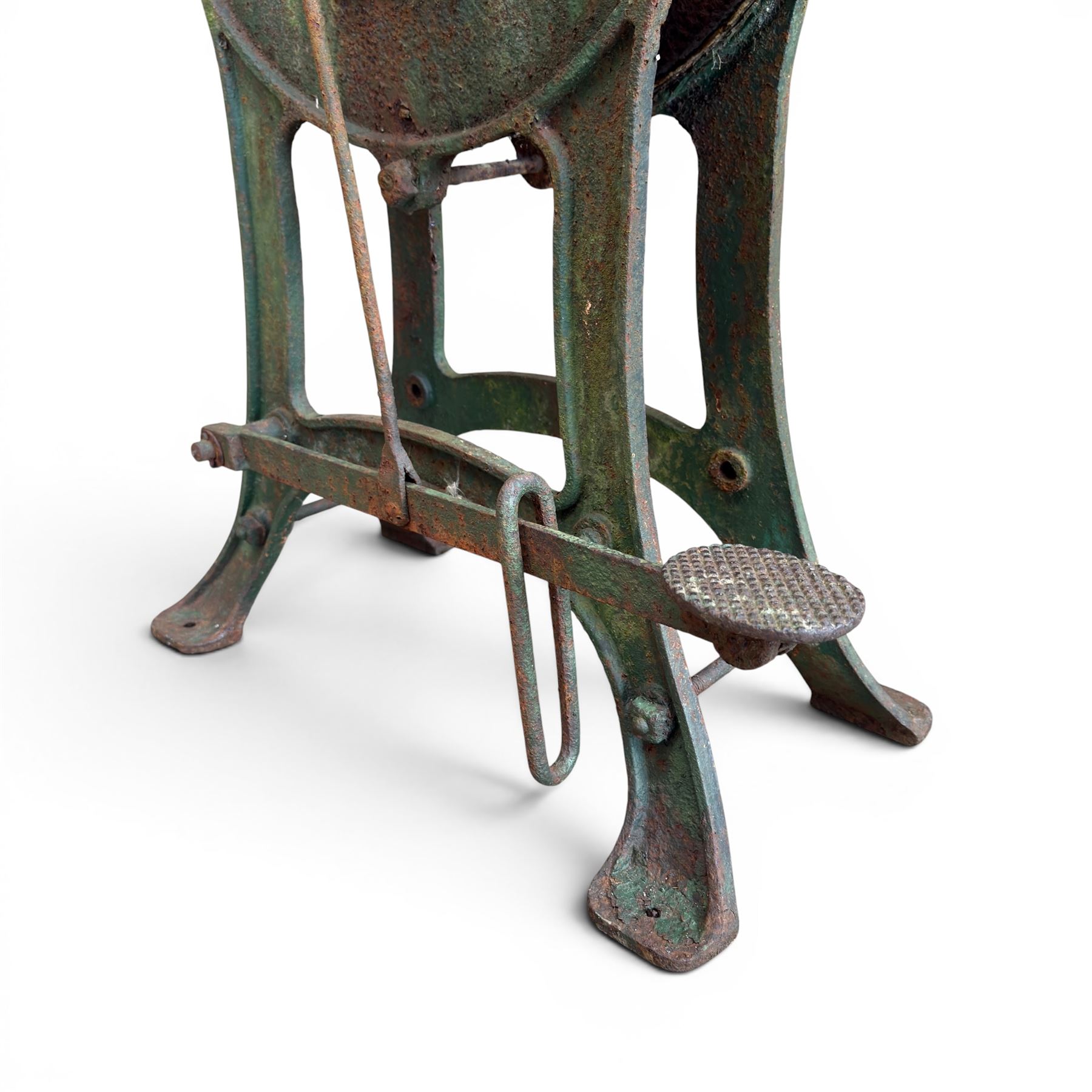 19th century cast iron pedal operated grinding stone