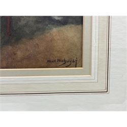 Albert Neuhuys (Dutch 1844-1914): 'A Fireside Scene', watercolour signed 30cm x 35cm