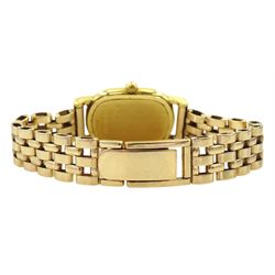 Eterna ladies 9ct gold quartz wristwatch, on integrated 9ct gold bracelet, hallmarked