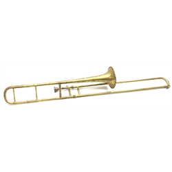 Boosey & Co. brass slide trombone, serial no.75743, with mouthpiece L115cm