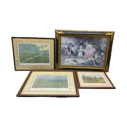 Lionel Edwards (British 1878-1966): 'The Holderness' and The Hunt, two colour prints signed in pencil; Thomas Ivester Lloyd (British 1832-1942): Going to Ground, colour print signed in pencil, together with a further large print (4)