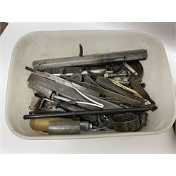 Assorted rifle and pistol spares; early Gem air rifle with sawn off barrel (piece present); telescopic sight; canvas/leather ammunition pouch; Mauser stock; barrel browning solution etc