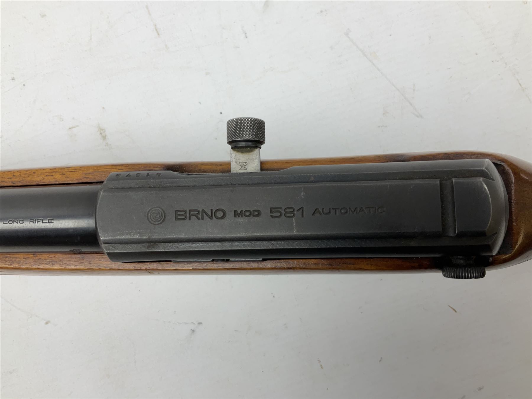 BRNO Model 581 semi-automatic .22 rifle, the 56cm barrel threaded for a sound moderator, serial no.4169, L101cm FIREARMS CERTIFICATE REQUIRED OR RFD