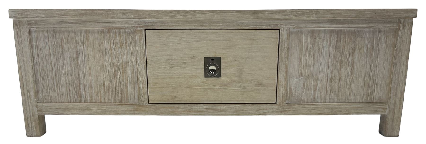 Contemporary lime-washed oak coffee table, fitted with four drawers 