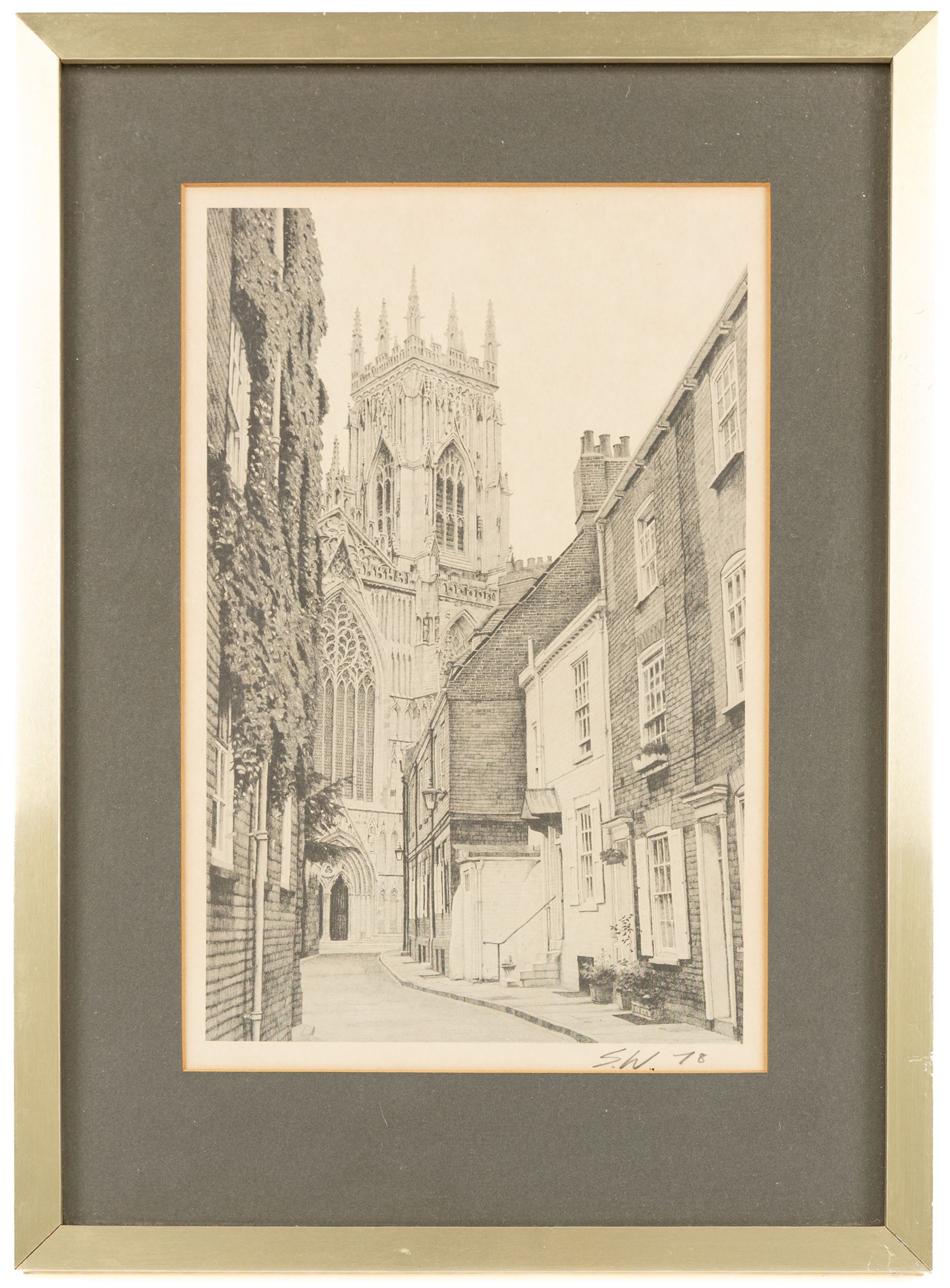 Stuart Walton (Northern British 1933-): York Minster from Precentor's Court, The Shambles - York, View of Lendal Bridge from Dame Judy Dench Walk and Steps Leading from Wellington Row beneath Lendal Bridge to the River Ouse, set of four prints signed with initials and dated '78 in pencil 27.5cm x 17.5cm (4)