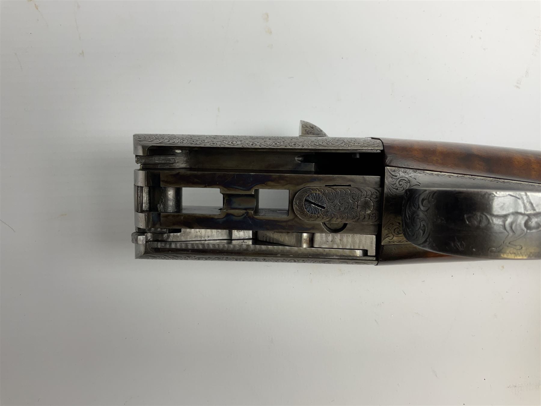 Very fine Westley Richards 12-bore side-by-side double barrel boxlock ejector live pigeon sporting gun, c1910, very heavy and thick 76.5cm blued tightly choked barrels with 2.5