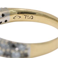 18ct gold diamond half eternity ring, stamped 750