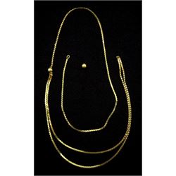 9ct gold fancy link necklace, London import marks 1975