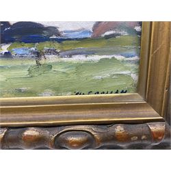 M Coonan (Northern British fl.1910-1925): 'The Little Farm - North Wales', oil on board signed, titled verso 23cm x 34cm