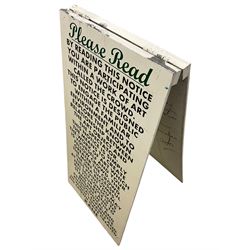 Kane Cunningham (British 1961-): 'The Crowd', painted wooden A-frame 122cm x 61cm