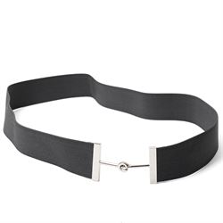 Hermès - black woven canvas and leather belt, with palladium-plated hardware and leather t...