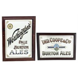 Worthingtons Brewery advertising mirror together with Burtons ales advertising mirror, Worthingtons mirror H100cm 