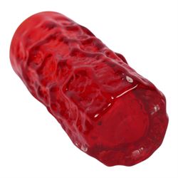 Geoffrey Baxter Whitefriars Tree bark vase, in red, H15cm