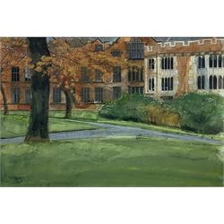 Susan Brown (Northern British 1956-): 'View from Weston Park Sheffield', watercolour signed and dated '94, titled verso on gallery label 34cm x 50cm 
Provenance: with the Bankside Gallery London, label verso