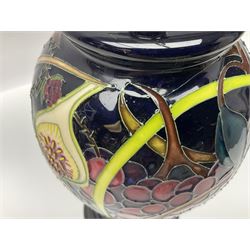 Moorcroft table lamp of baluster form, decorated in the Queens Choice pattern by Emma Bossons, H49cm