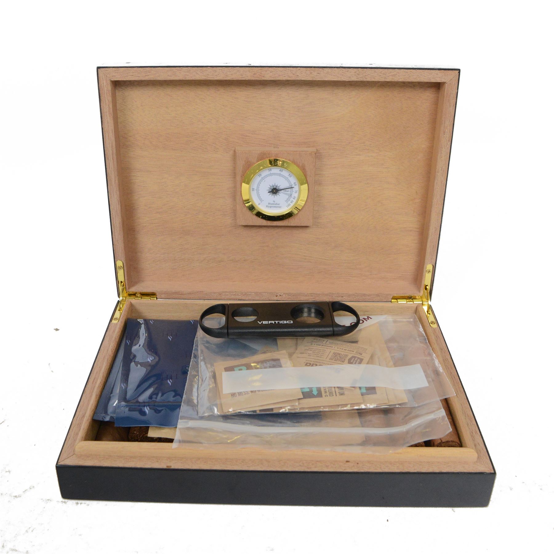 Collection of cigars, including Montecristo, Cohiba, Diplmaticos, and other cigars, within a Montecristo humidor