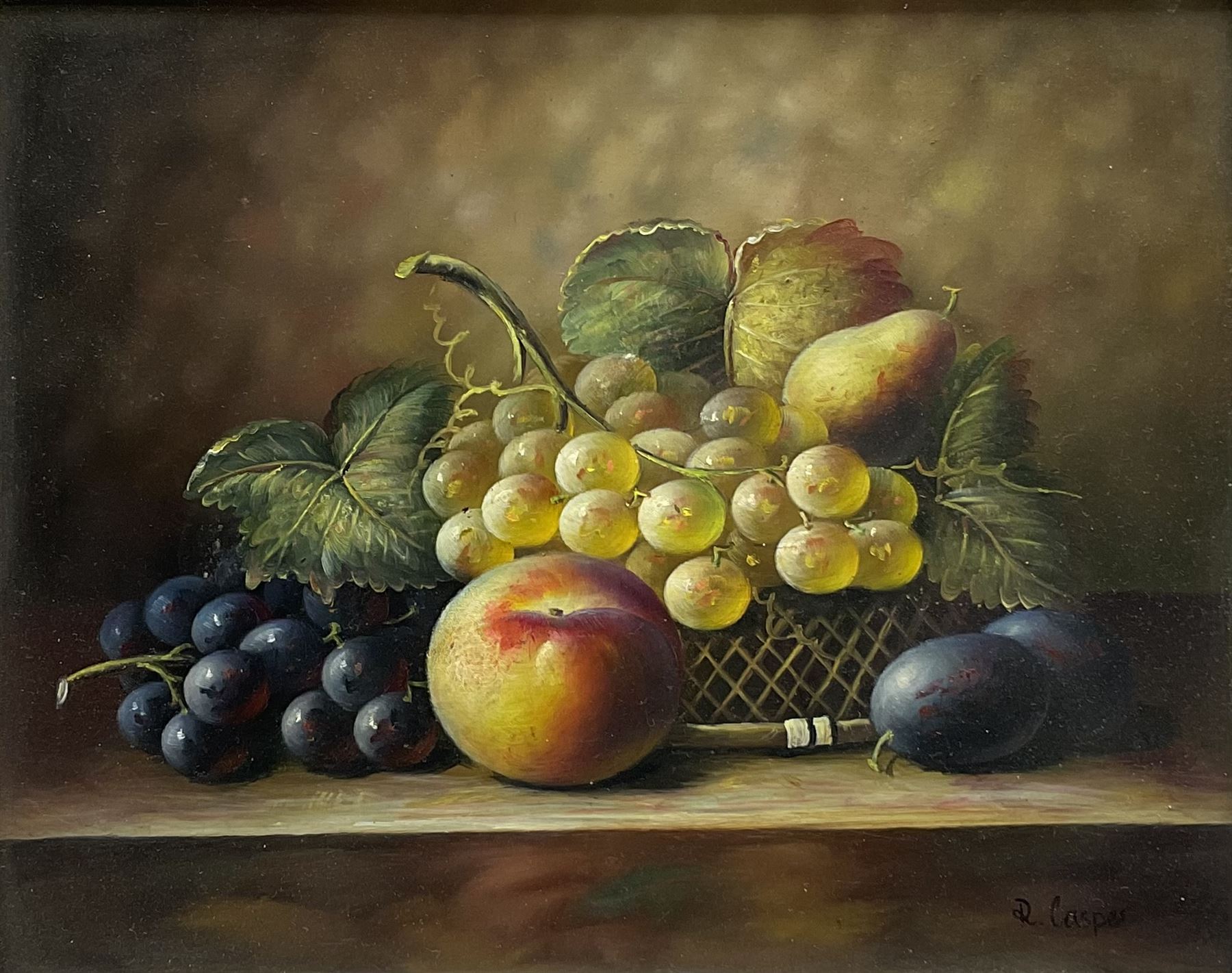 Robert Casper (British 20th century): Still Life of Fruit, oil on panel signed19cm x 24cm
