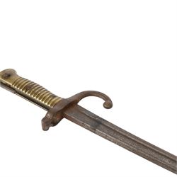French 1866 Chassepot bayonet, with steal scabbard, overall L71cm 