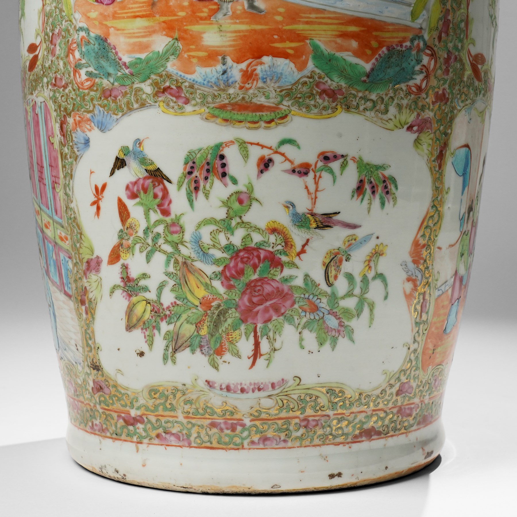 Chinese Cantonese 19th century famille rose medallion vase, H62cm 