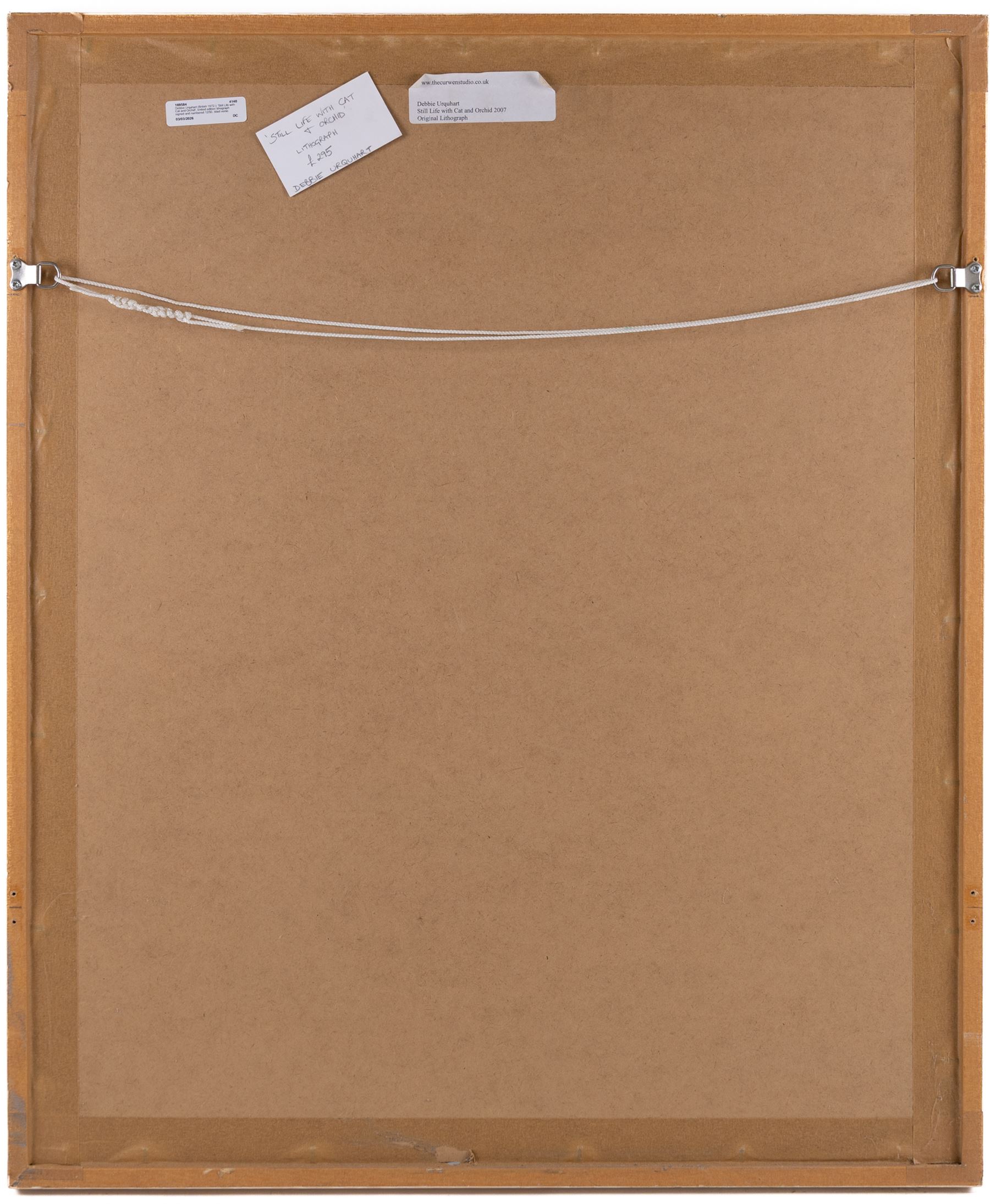 Debbie Urquhart (British 1972-): 'Still Life with Cat and Orchid', limited edition lithograph signed and numbered 12/50, titled verso 51cm x 40cm