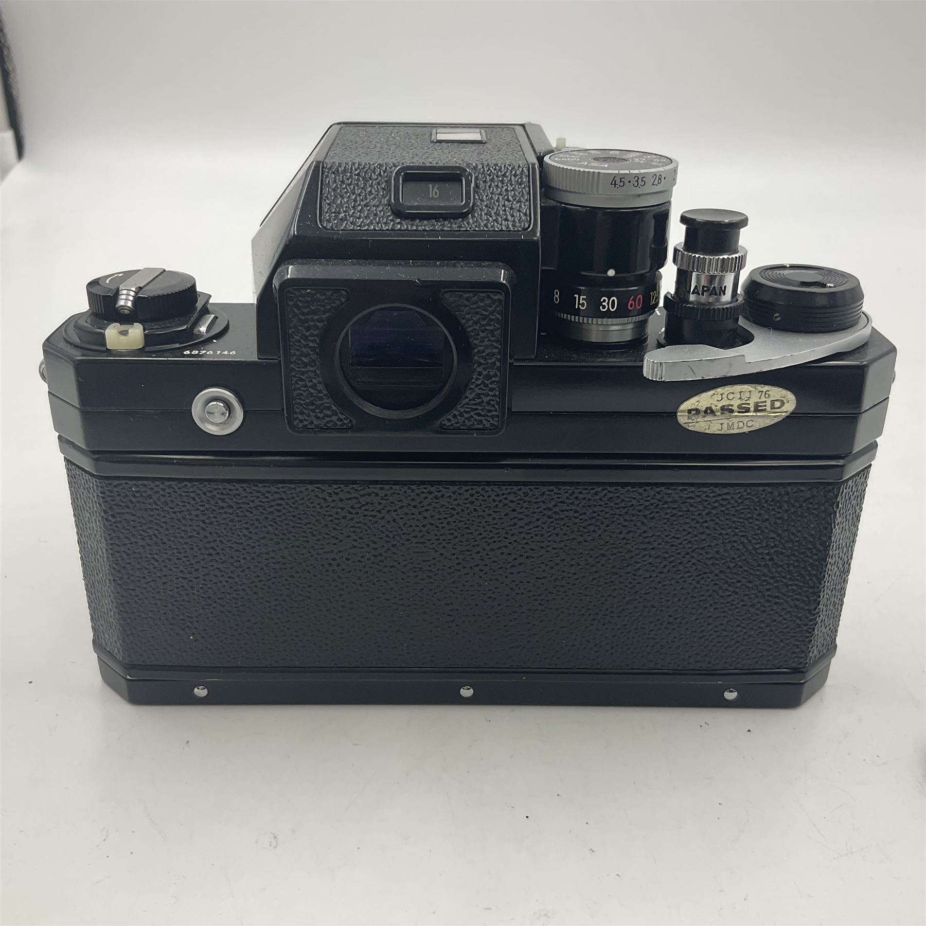 Nikon F Photomic Tn camera body, serial no. 6876146, circa 1967 with 'Nikon NIKKOR-S.C Auto 1:1.4 f=50mm' lens, serial no. 1446384 