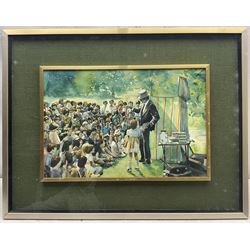 Robert Littleford (British 1940-): Children's Entertainer, watercolour signed and dated '78, 32cm x 47cm 
