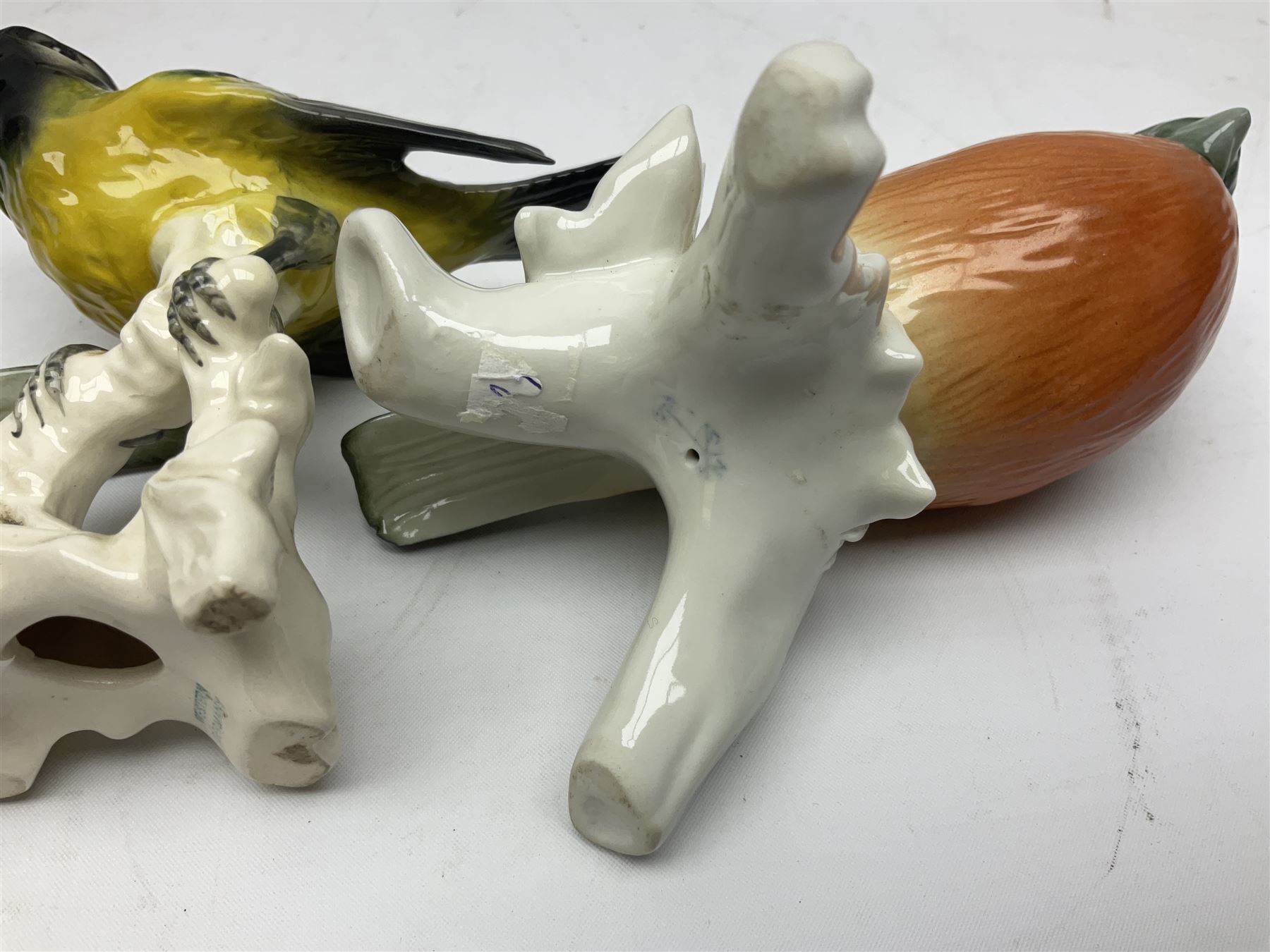 Eight Karl Ens bird figures, together with Mack blue tit and one other