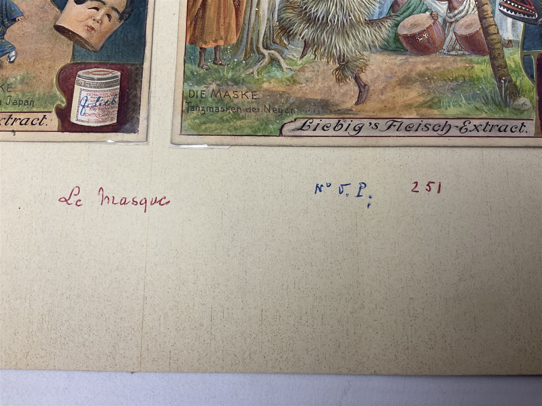 Six original Liebig watercolour illustrations:  'Le Masque' 1912