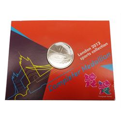 The Royal Mint London 2012 sports collection, comprising twenty-nine fifty pence coins and the completer medallion, housed in the official collector album 