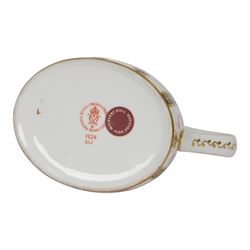 Royal Crown Derby tea set, comprising teapot, milk jug, open sucrier and tea strainer teapot H20cm 