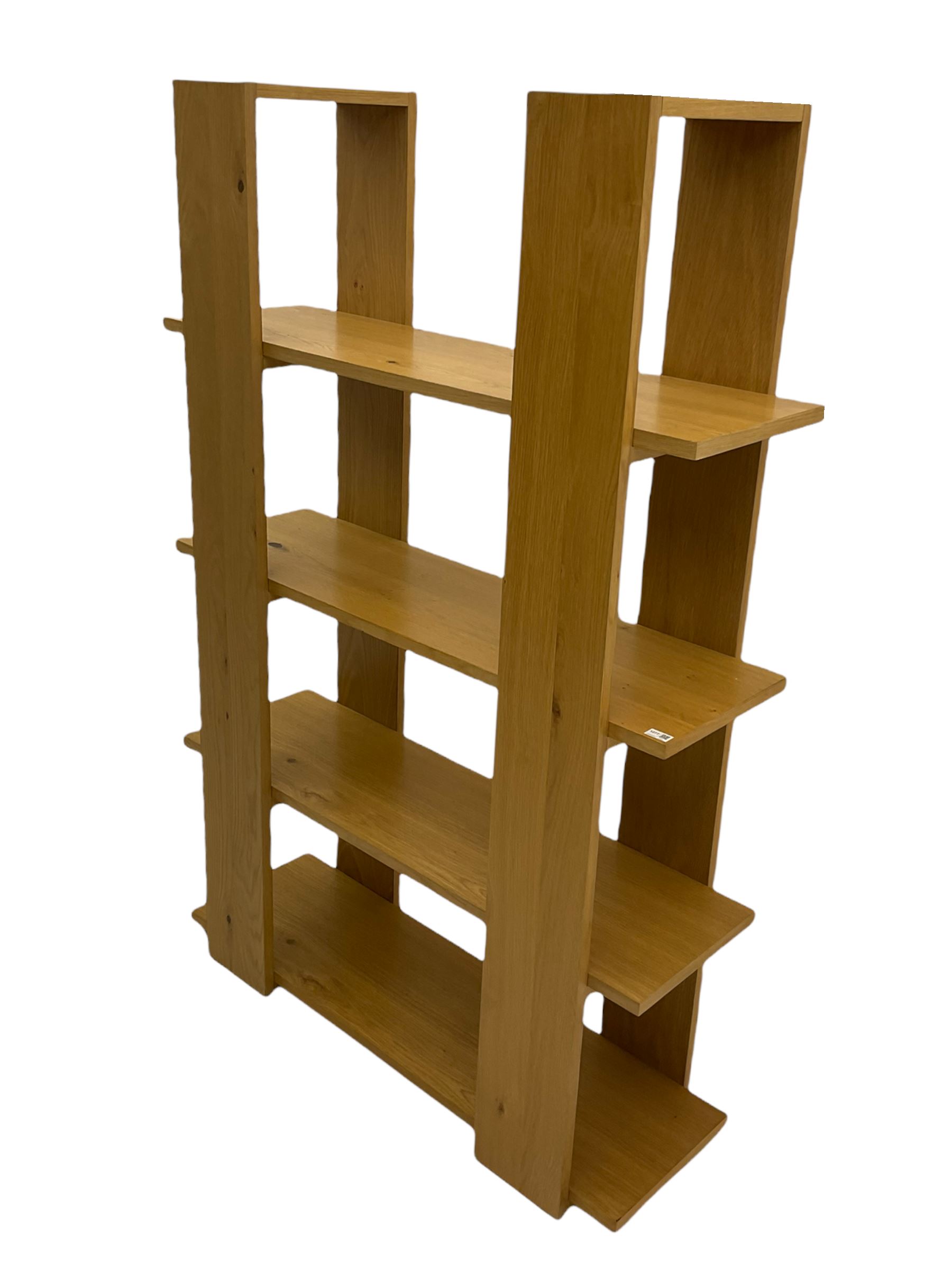 Light oak finish storage bookcase