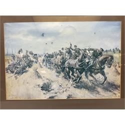 Jean Wanklyn, limited edition colour print 'Royal Field Artillery circa 1925' No.95/200; after Terence Cuneo, colour print 'Frederick Luke VC (2)