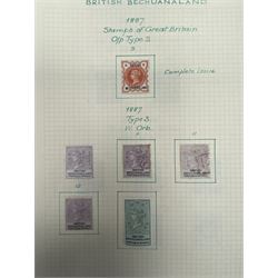 Bechuanaland Queen Victoria and later stamps, including 1891-94 unused two pence block of four, Various King Edward VII, King George V half crown seahorse etc, housed on pages