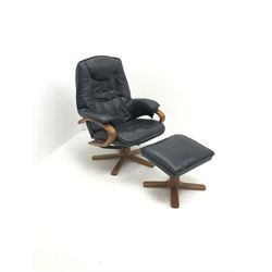 Ekornes Somo reclining chair and stool 