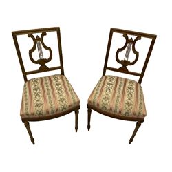 Pair of lyre back bedroom chairs 