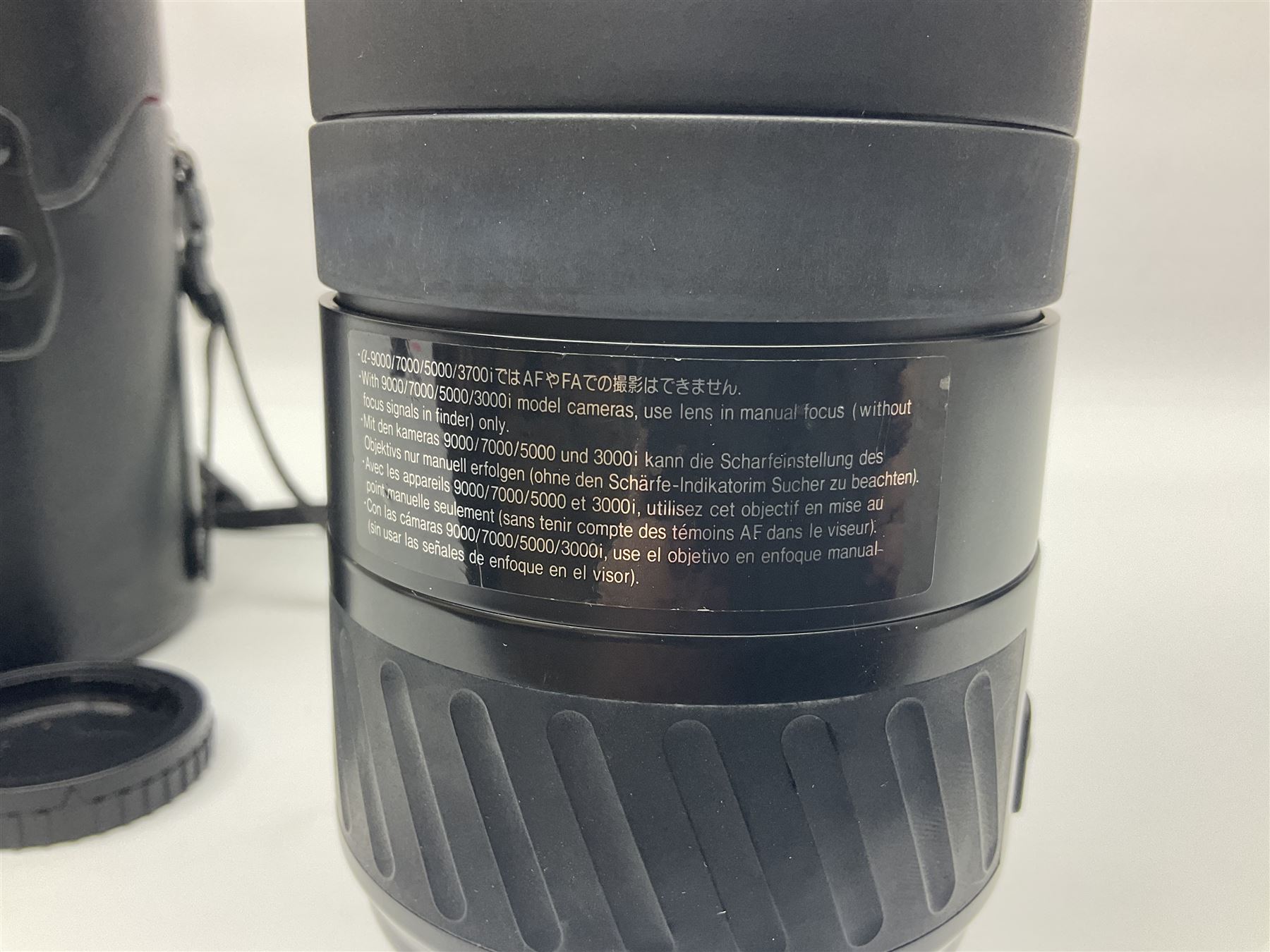 Minolta AF Reflex 500mm 1:8' camera lens serial no 1920721, in case