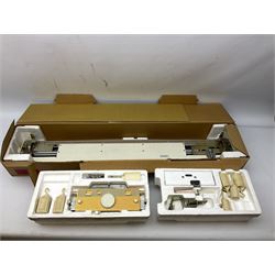  Brother cased knitting machine model KH-890 together with Brother Ribbing attachment model KH-850, knitting machine yarn cones in assorted colours, selection of knitting patterns etc
