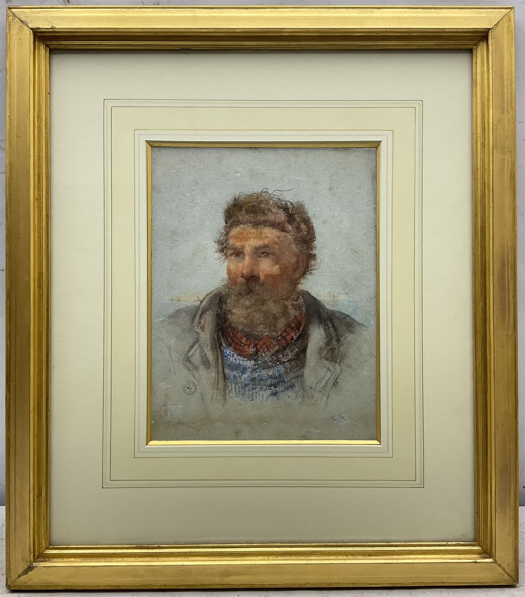 John Murray Drummond (Scottish 1802-1889): Portrait of a Fisherman, watercolour signed 27cm x 21cm