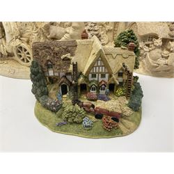 Thirty three Lilliput Lane models from the British collection and paint your own Children's Plaques, to include I am a little teapot, Gnome improvements, Dennis the Dragon, Bill and Ben, The Bobbins etc, some with boxes and deeds 
