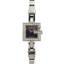 Gucci 102 G-Mini stainless steel and diamond ladies quartz