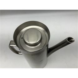 Robert Welch for Old Hall - A 1970s large stainless steel 'Avon' pattern coffee pot, H27cm