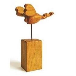 Graham Kingsley Brown (British 1932-2011): 'Bird with Fish', woodcarving mounted on block base signed with initials and titled H19cm 
Provenance: consigned by the artist's daughter - never previously been on the market.