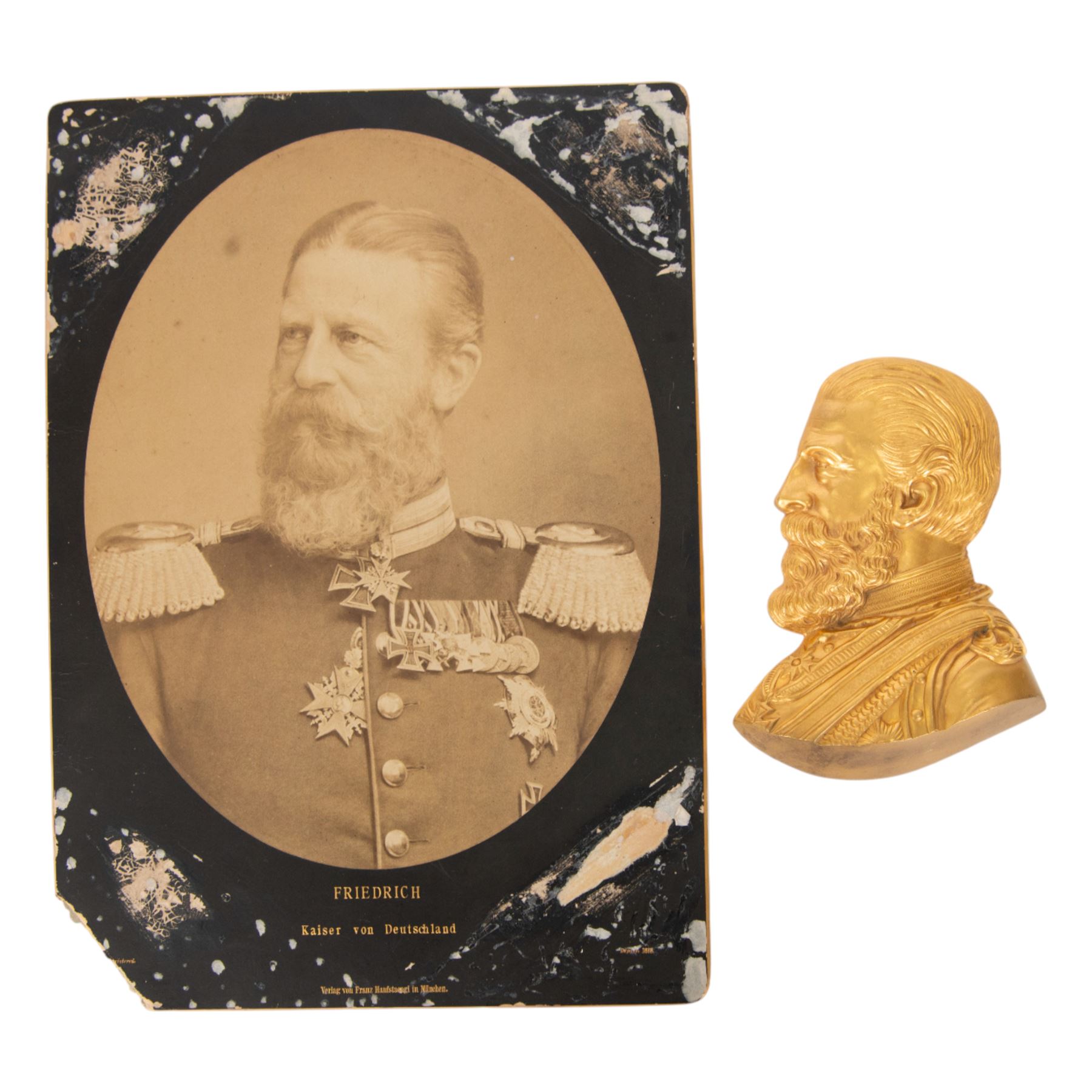 Kaiser Wilhelm portrait photograph and ormolu bust of Wilhelm,  previously part of the Forman Archive and displayed at Windsor castle  