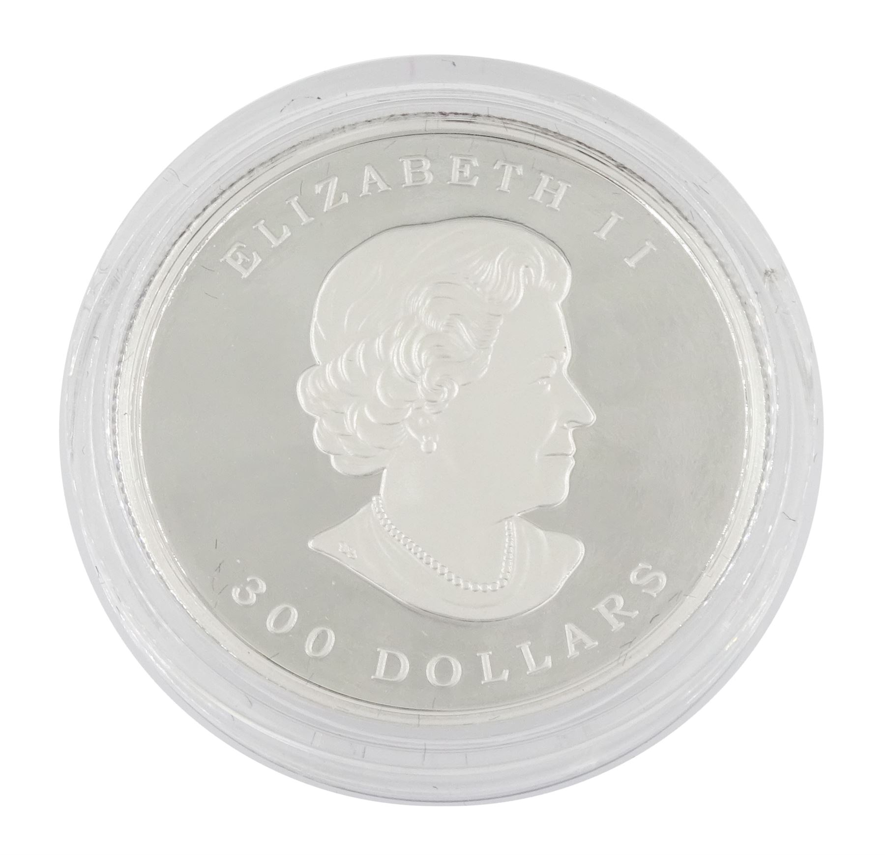 Queen Elizabeth II Royal Canadian Mint 'Maple Leaf Forever', 300 dollars 1oz platinum coin, dated 2014, cased with certificate