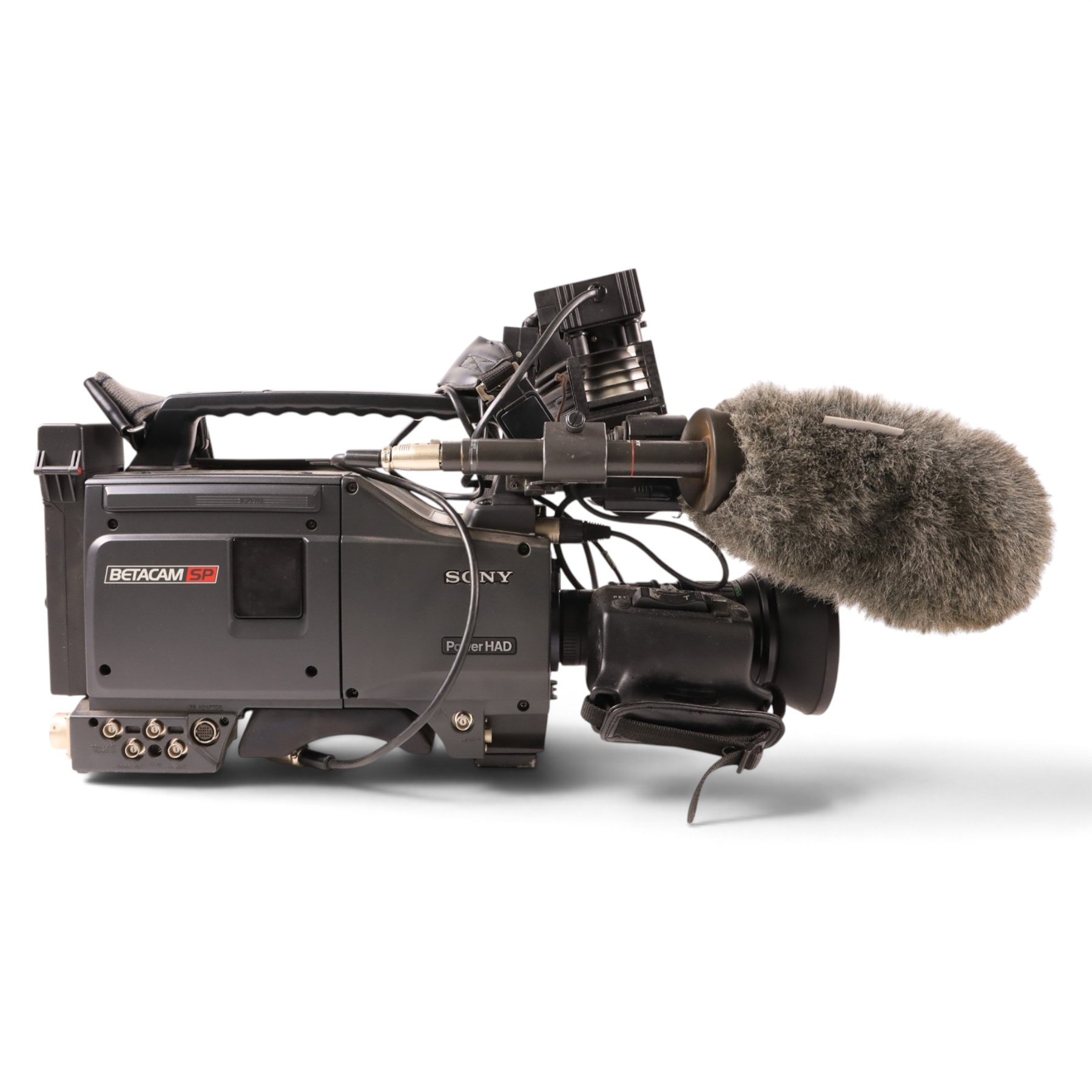 Sony Pro-Betacam SP Camcorder UVW-100BP serial no. 41461, with a Fujinon Aspheric 16x TV Zoom lens, and related accessories including boxed PAG SF1 battery charger, PAGbelt IC2 integral charger, eight PAG NFX 1 rechargeable batteries and a Panasonic AG-B640 AC adapter, previously used by Andrew Dow at the National Railway Museum