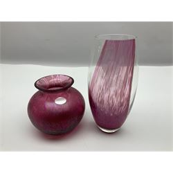 Collection of Caithness glass vases and dishes, to include mottled and swirl designs,  largest 20cm (23)