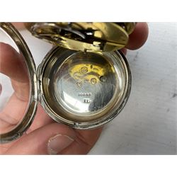William IV silver open faced key wound pocket watch by T Cox Savory 47 Cornhill London, case hallmarked London 1836, with later key
