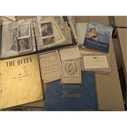 Collection of mostly Royal ephemera and commemorative memorabilia, including souvenir programmes, Royal Pedigrees, postcards, and newspaper reprints, etc, contained within a folder