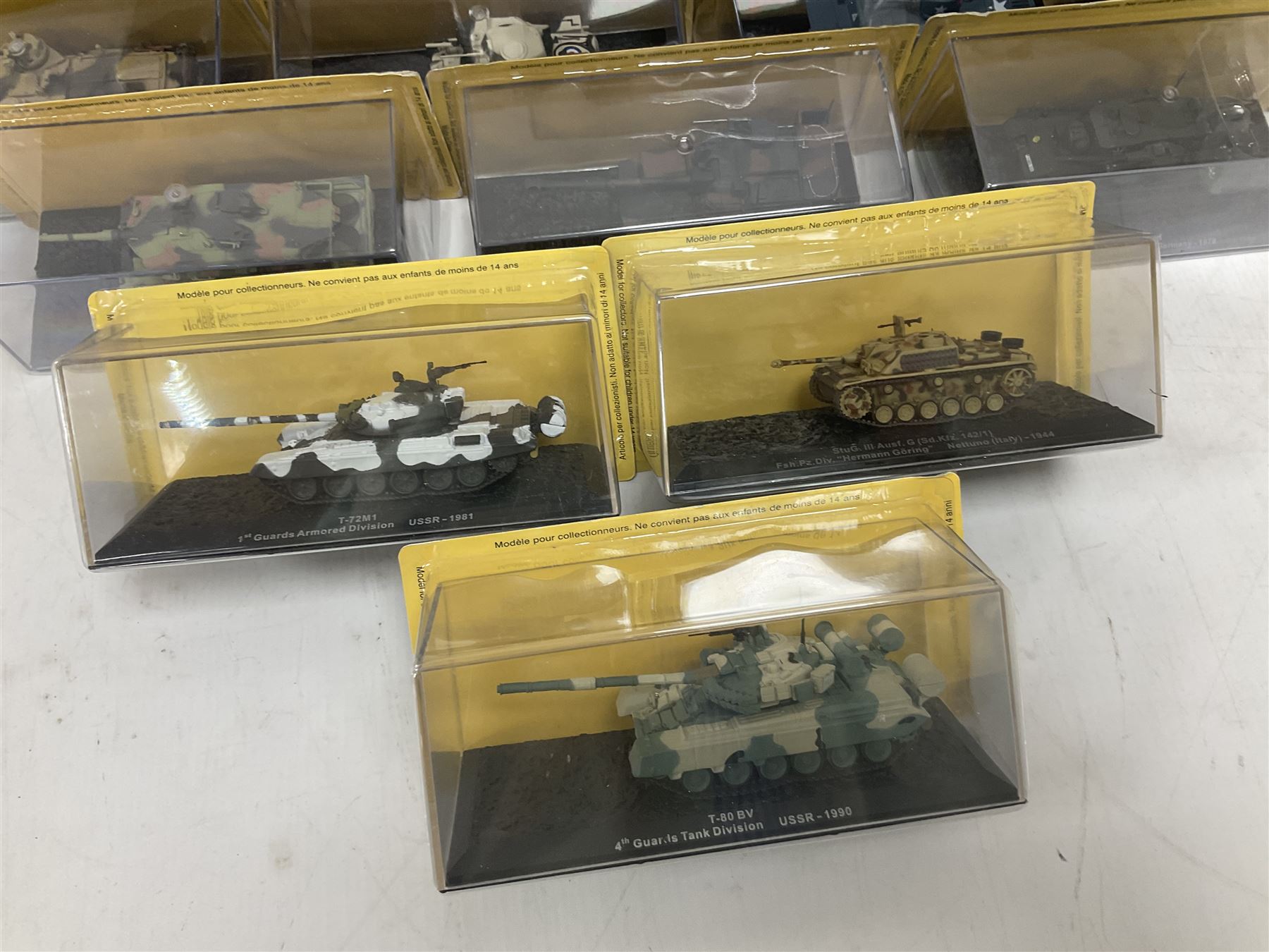 DeAgostini The Combat Tanks Collection -  forty-six periodical issued die-cast models of tanks; in plastic display cases in unopened blister packs (46)